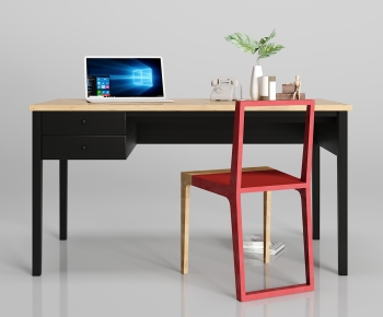 Industrial Style Computer Desk And Chair-ID:414315949