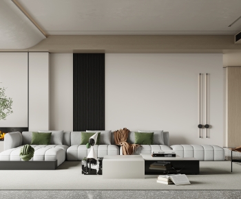 Modern Wabi-sabi Style A Living Room-ID:458584074