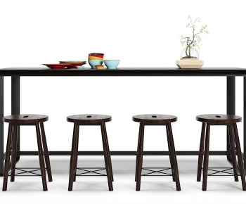 Industrial Style Dining Table And Chairs-ID:452235945