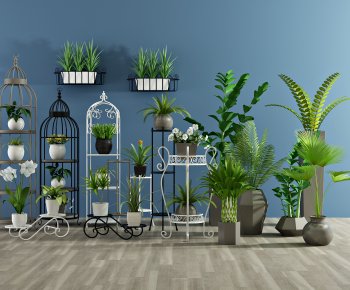 Modern Potted Green Plant-ID:891644954