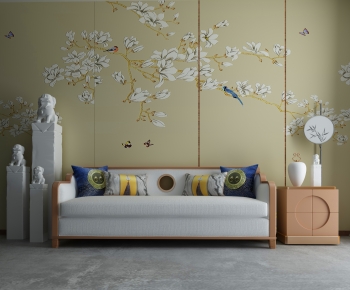 New Chinese Style A Sofa For Two-ID:687529092