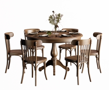 American Style Dining Table And Chairs-ID:845570098