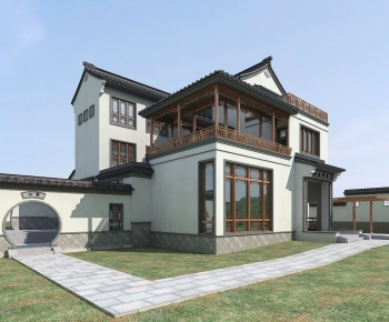New Chinese Style Villa Appearance-ID:776632072