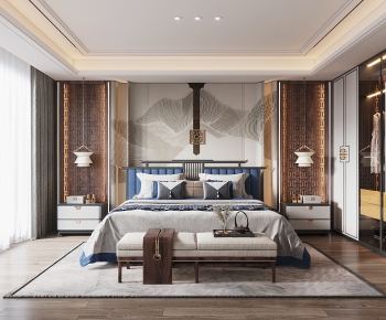 New Chinese Style Bedroom-ID:458426009