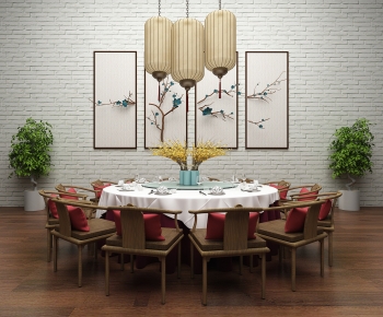 New Chinese Style Dining Table And Chairs-ID:497205979