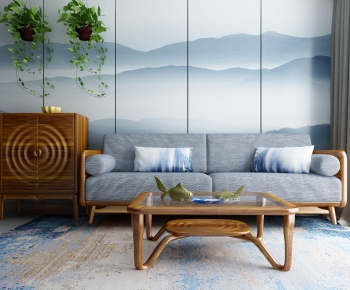 New Chinese Style A Sofa For Two-ID:306540977