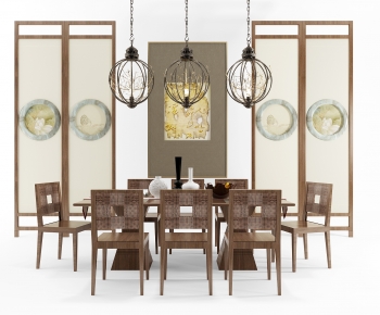 Southeast Asian Style Dining Table And Chairs-ID:574652911