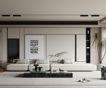 Modern Wabi-sabi Style A Living Room-ID:347552066