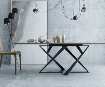 Modern Industrial Style Dining Table And Chairs-ID:494874008