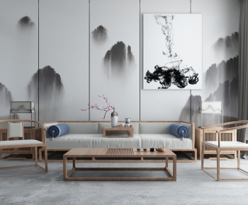 New Chinese Style Sofa Combination-ID:814814098
