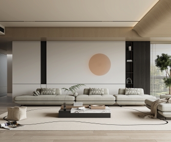 Modern Wabi-sabi Style A Living Room-ID:596509936