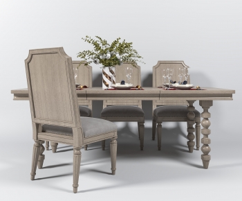 American Style Dining Table And Chairs-ID:827037104