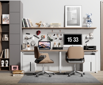 Modern Computer Desk And Chair-ID:453649048