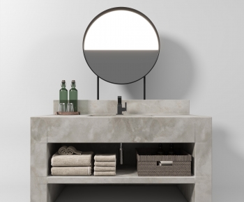 Wabi-sabi Style Bathroom Cabinet-ID:205563073