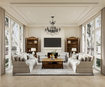 French Style A Living Room-ID:490808962