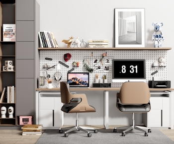 Modern Computer Desk And Chair-ID:554969073