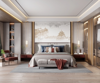 New Chinese Style Bedroom-ID:593539954