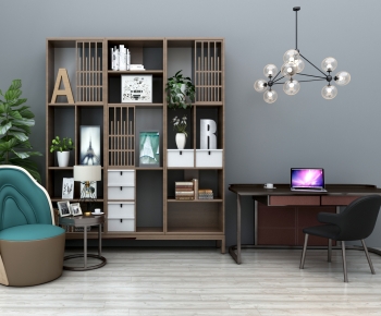 Modern Computer Desk And Chair-ID:649338012