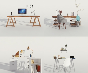 Nordic Style Computer Desk And Chair-ID:835495959