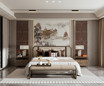 New Chinese Style Bedroom-ID:650048978