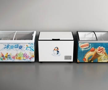 现代冰箱冰柜3D模型