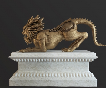 现代狮子雕塑-ID:643599034