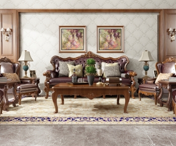 European Style Classical Style Sofa Combination-ID:118124011