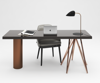 Modern Computer Desk And Chair-ID:543987046
