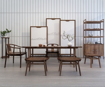 New Chinese Style Dining Table And Chairs-ID:457165965