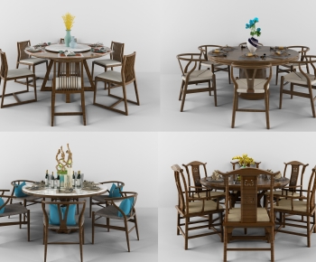 New Chinese Style Dining Table And Chairs-ID:452567101