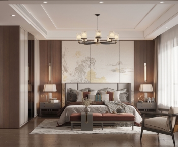 New Chinese Style Bedroom-ID:602319007