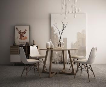 Nordic Style Wabi-sabi Style Dining Table And Chairs-ID:294785982