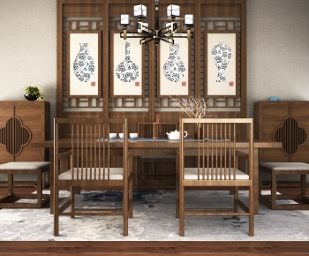 中式实木茶桌椅-ID:374169119