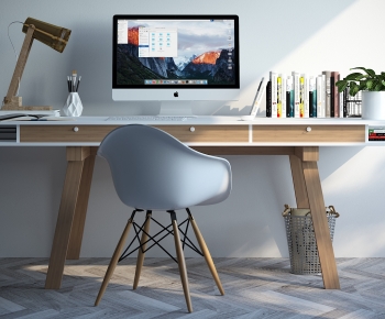 Modern Computer Desk And Chair-ID:214837075