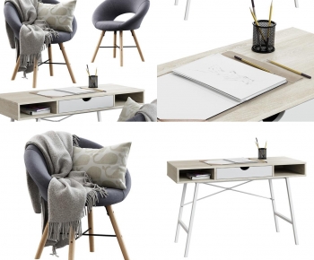 Modern Computer Desk And Chair-ID:162043094