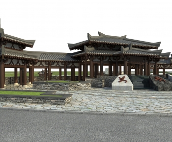 Chinese Style Ancient Architectural Buildings-ID:734348061