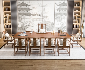 New Chinese Style Tea Tables And Chairs-ID:355758918