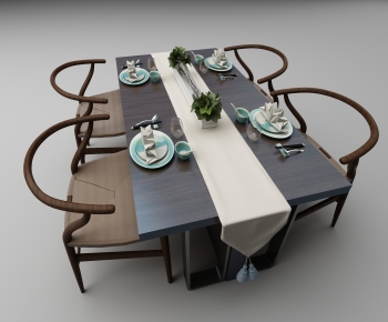 New Chinese Style Dining Table And Chairs-ID:466875082