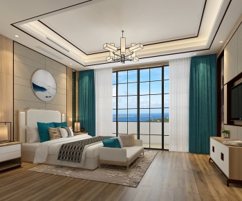 New Chinese Style Bedroom-ID:388772011