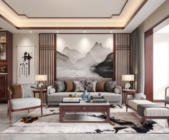 New Chinese Style A Living Room-ID:843292001