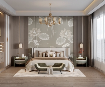 New Chinese Style Bedroom-ID:345624922