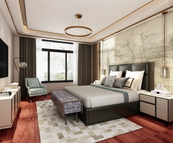 New Chinese Style Bedroom-ID:374089968