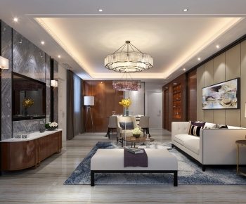 New Chinese Style A Living Room-ID:449304108