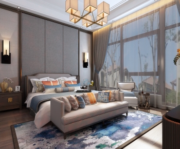 New Chinese Style Bedroom-ID:607170103
