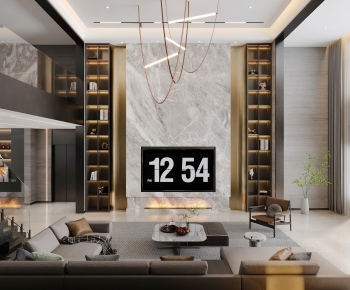 Modern A Living Room-ID:743685961