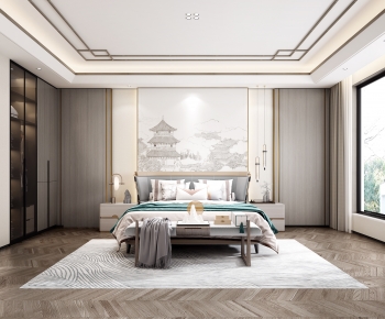 New Chinese Style Bedroom-ID:371485953
