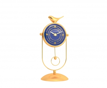 现代蓝色黄铜复古座钟-ID:951993947