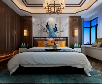 New Chinese Style Bedroom-ID:962727071