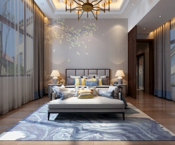 New Chinese Style Bedroom-ID:651925095