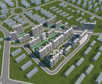 New Chinese Style Architectural Bird's-eye View Planning-ID:495444062